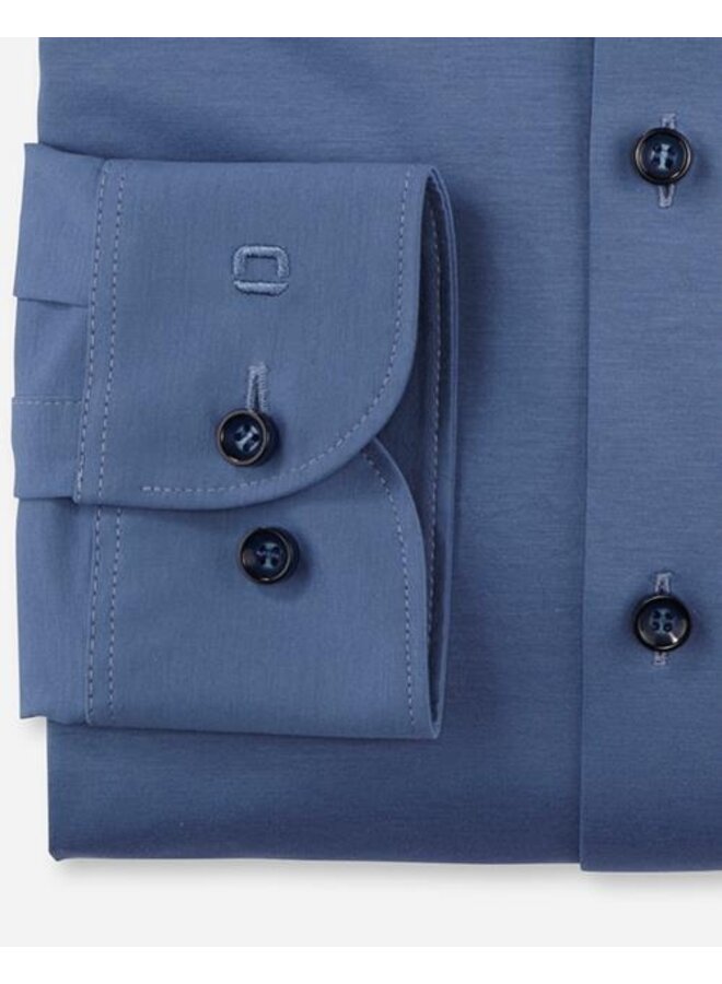 Olymp overhemd Level 5 flex jersey jeansblauw