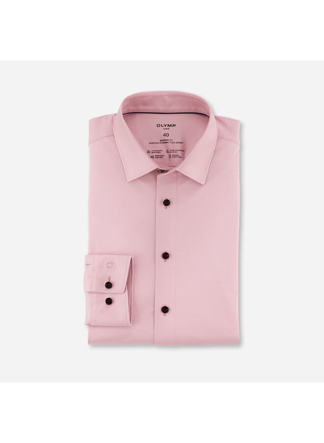 Olymp overhemd 24/seven flex jersey modernfit roze