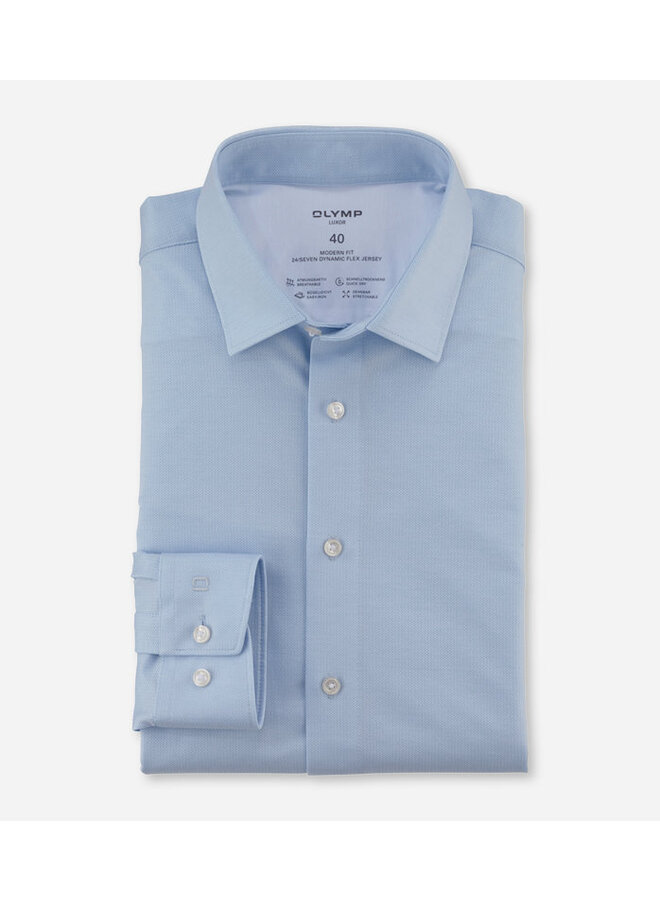 Olymp 24/seven dynamic flex jersey modern fit licht blauw