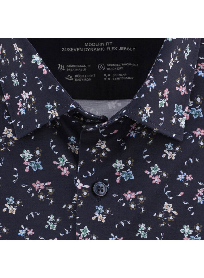 Olymp overhemd 24/seven flex jersey modernfit bloemprint