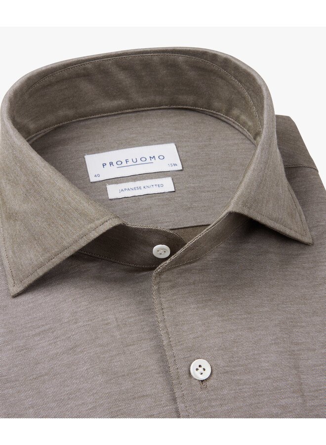 Profuomo One piece collar Japanese knitted groen
