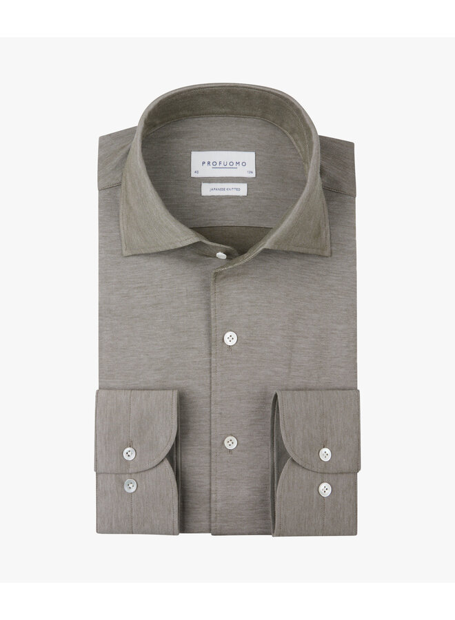 Profuomo One piece collar Japanese knitted groen