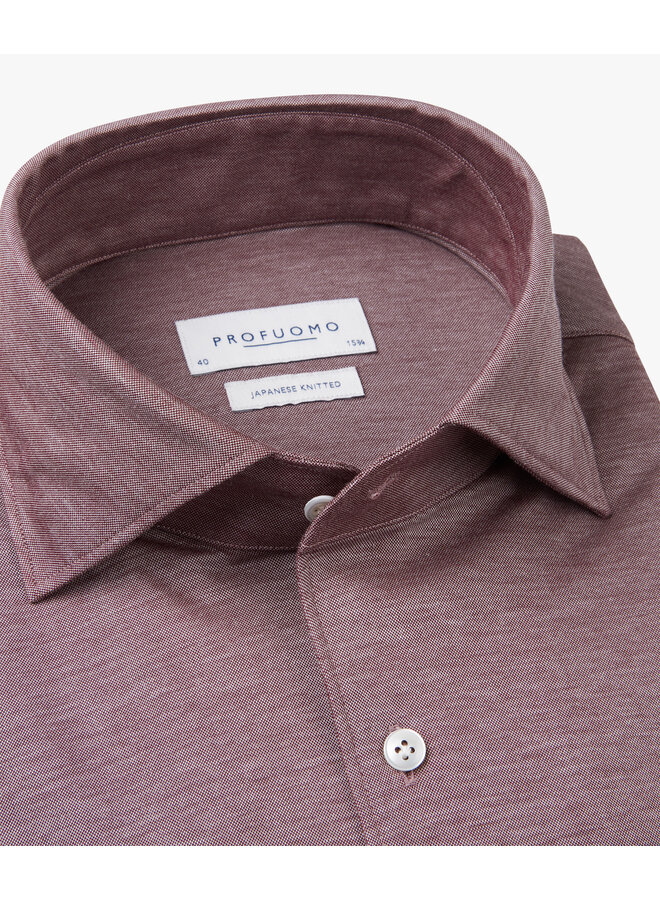 Profuomo One piece collar Japanese knitted Burgundy