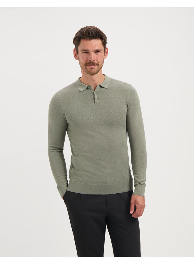 Saint Steve Berend polo lange mouw Light Army