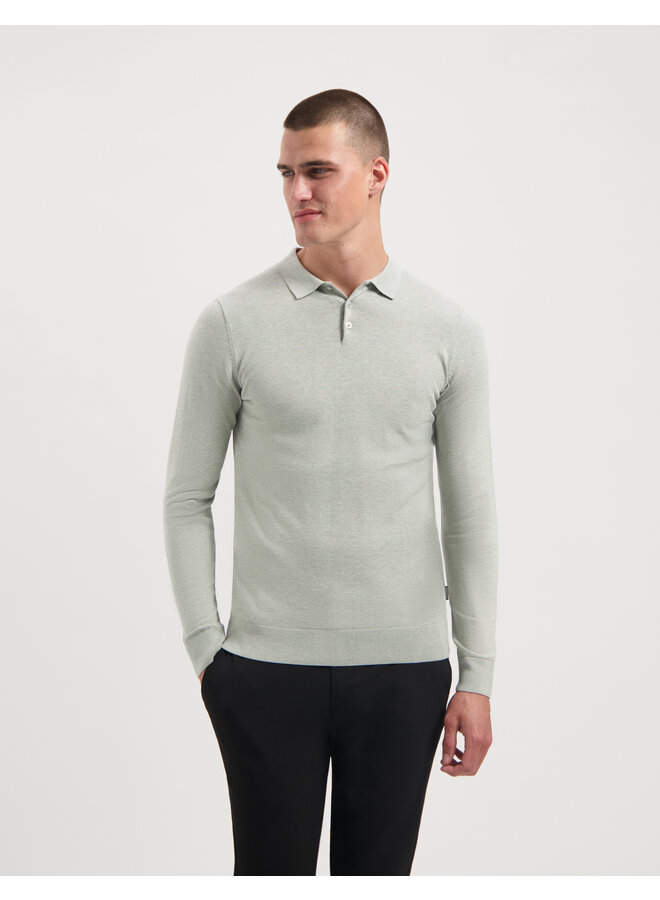 Saint Steve polo lange mouw Berend Sage green