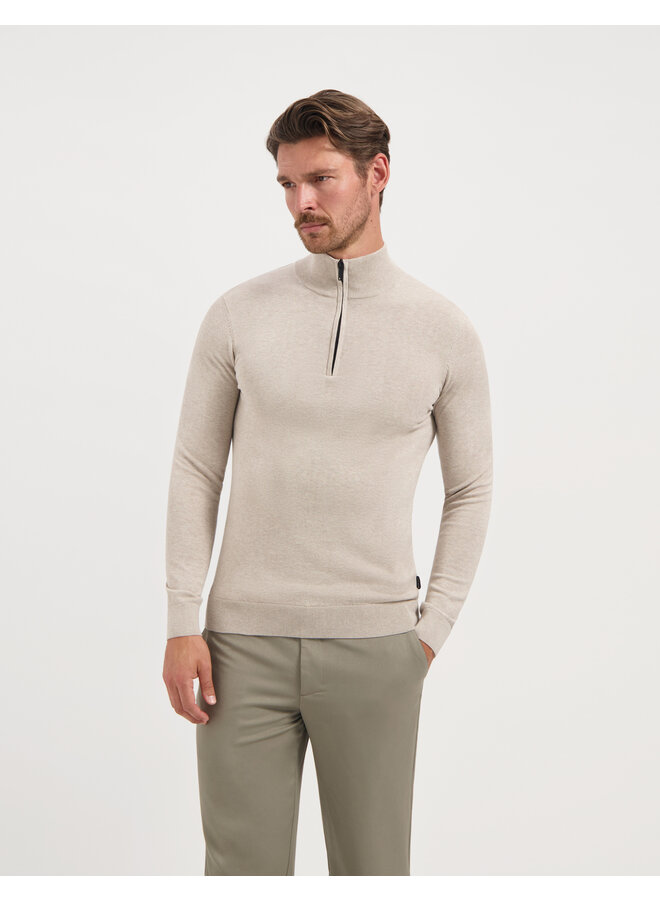 Saint Steve Cas half zip pullover Sand melange
