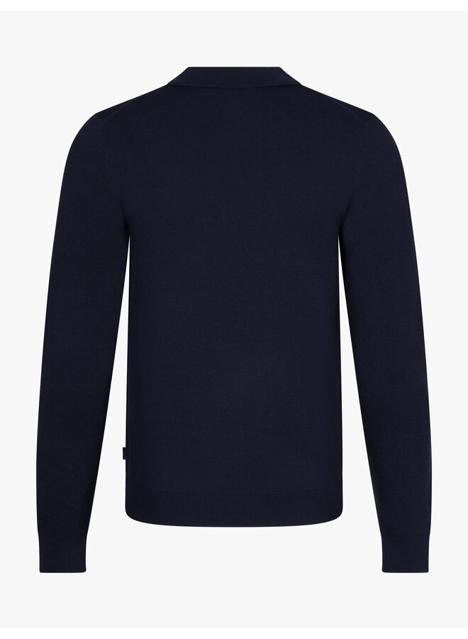 Cavallaro polo lange mouw Milacio dark blue