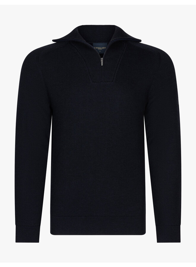 Cavallaro Corsico half zip trui dark blue