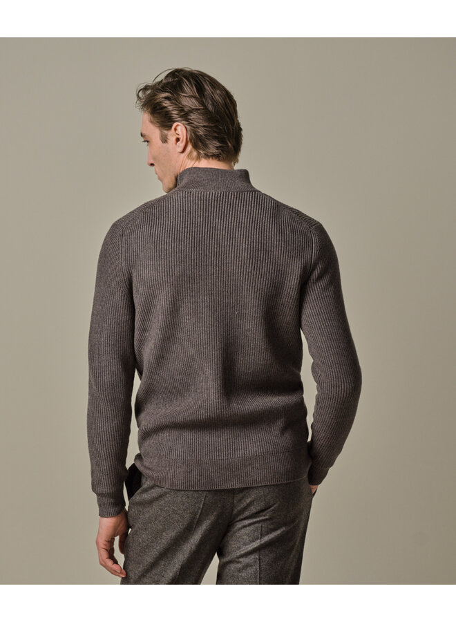 Profuomo halfzip pullover bruin