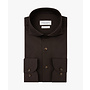 Profuomo overhemd Japanese knitted shirt dark brown
