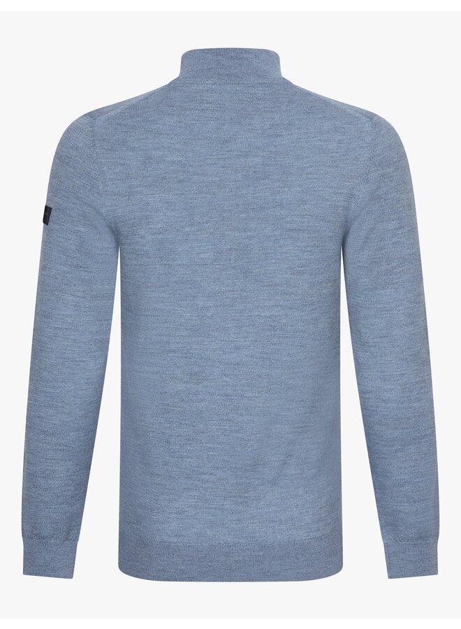 Cavallaro half zip merino pullover grey blue