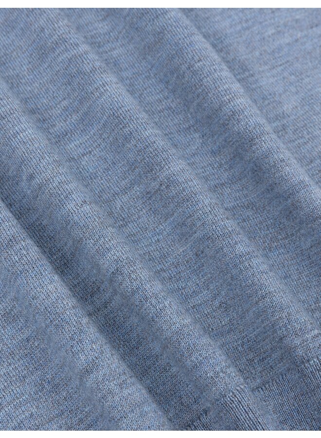 Cavallaro half zip merino pullover grey blue