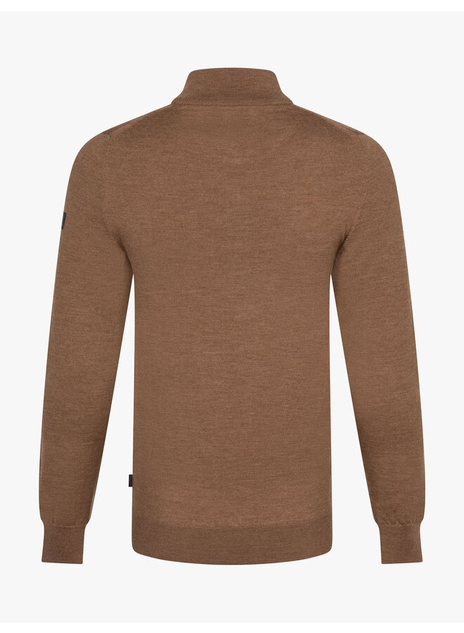 Cavallaro half zip merino pullover camel