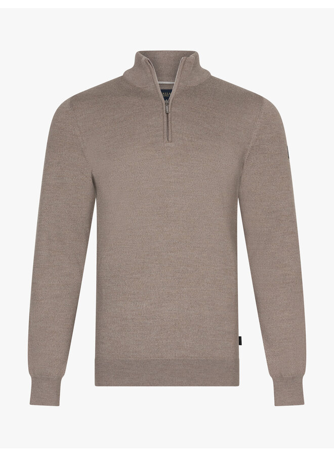 Cavallaro Napoli merino half zip pullover Sand