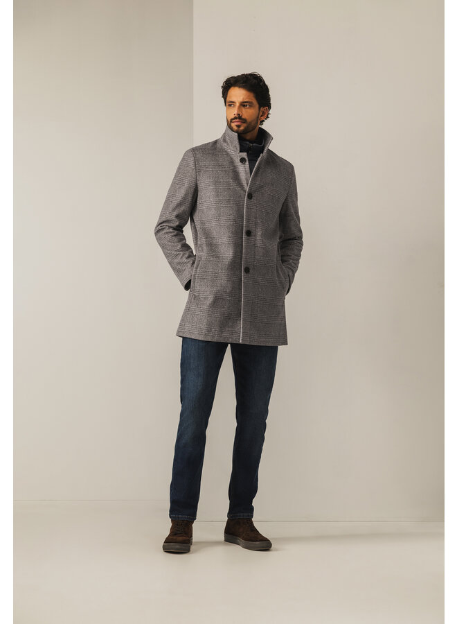 State of Art winterjas coat ruit beige
