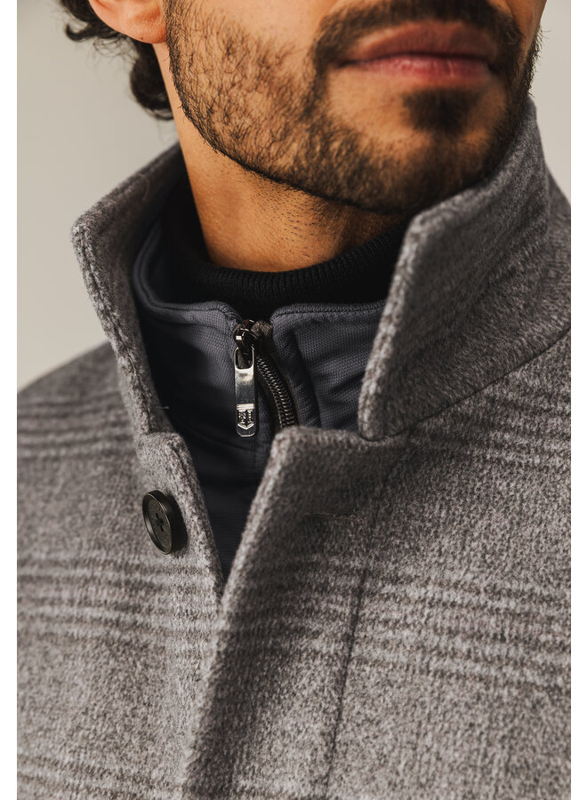 State of Art winterjas coat ruit beige