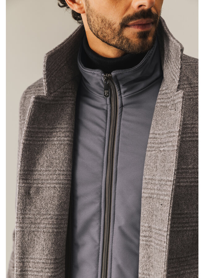 State of Art winterjas coat ruit beige
