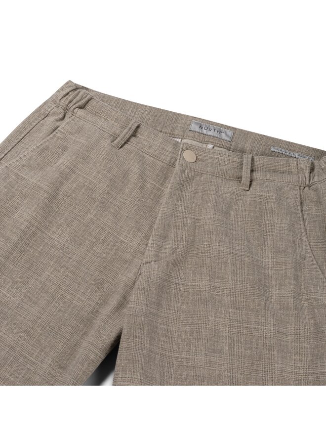 North 84 chino ruit beige lengte 34