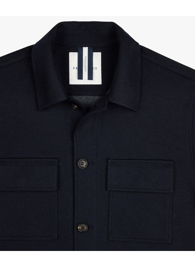 Profuomo wollen overshirt navy