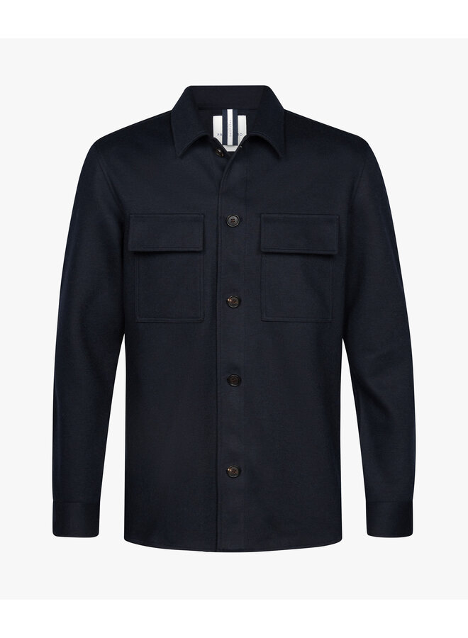 Profuomo wollen overshirt navy