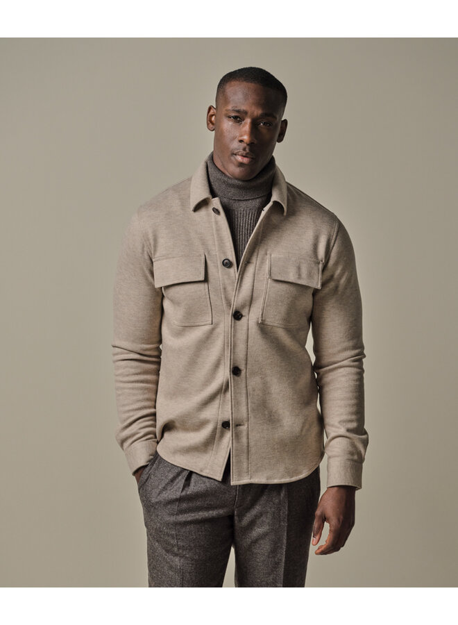 Profuomo wollen overshirt beige