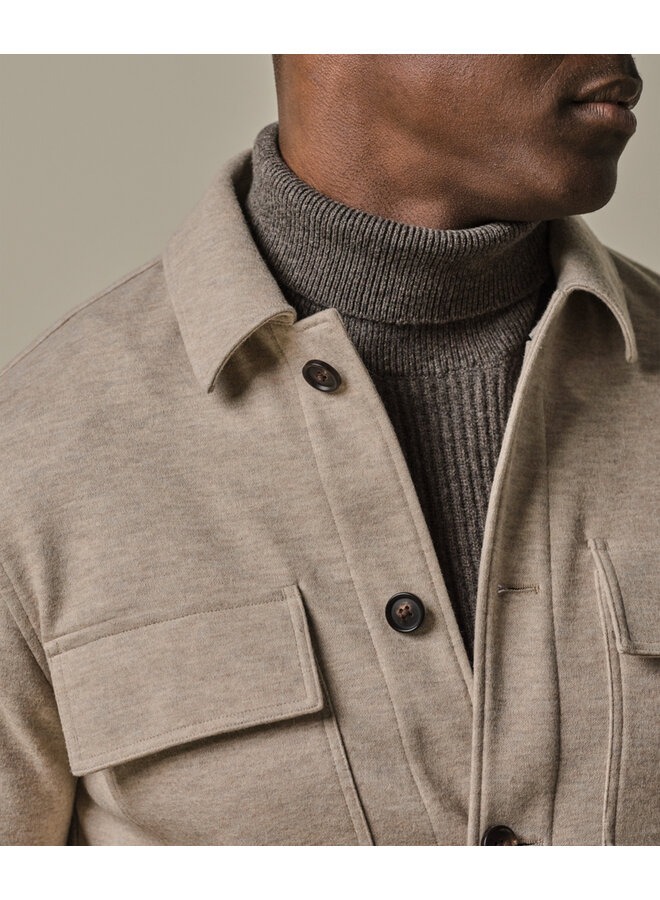 Profuomo wollen overshirt beige