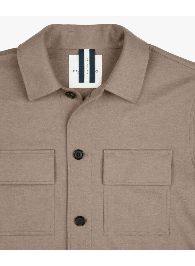 Profuomo wollen overshirt beige