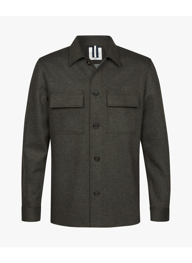 Profuomo wollen overshirt bruin