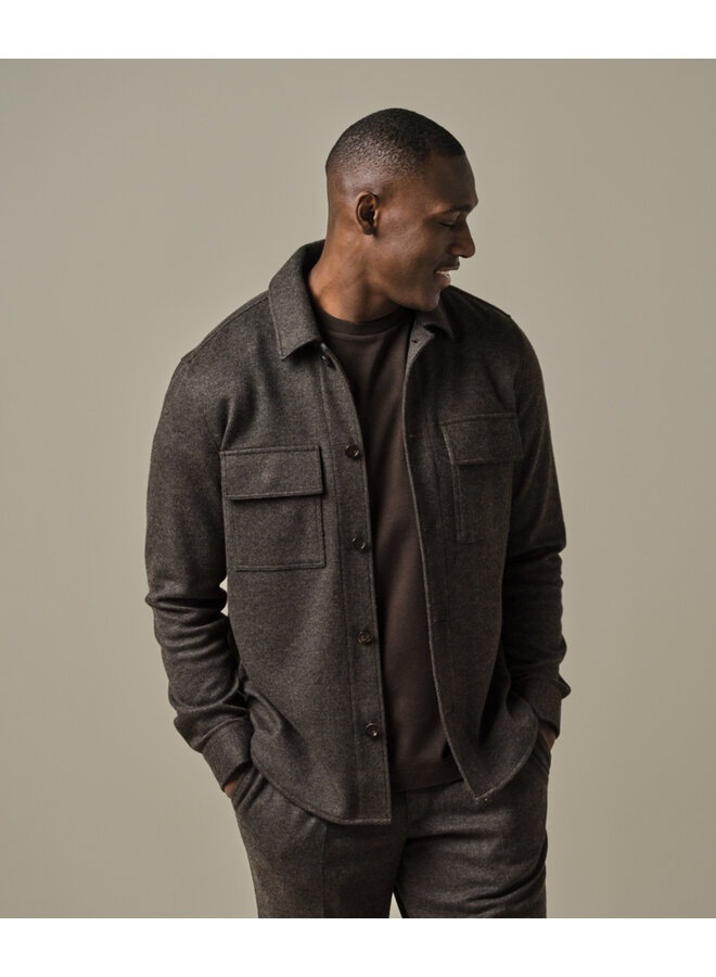 Profuomo wollen overshirt bruin