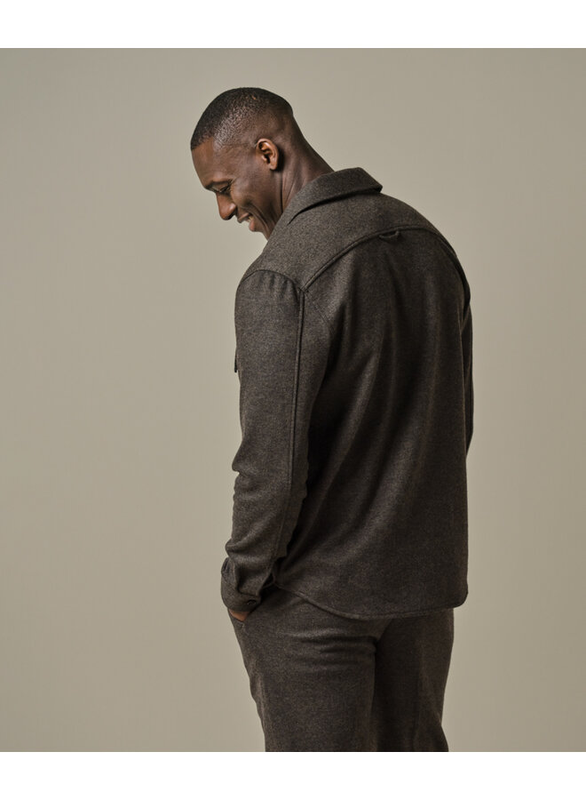 Profuomo wollen overshirt bruin