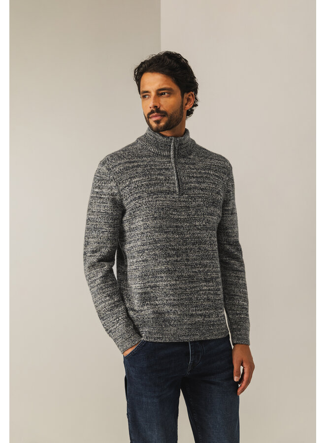 State of Art pullover met rits melee groen