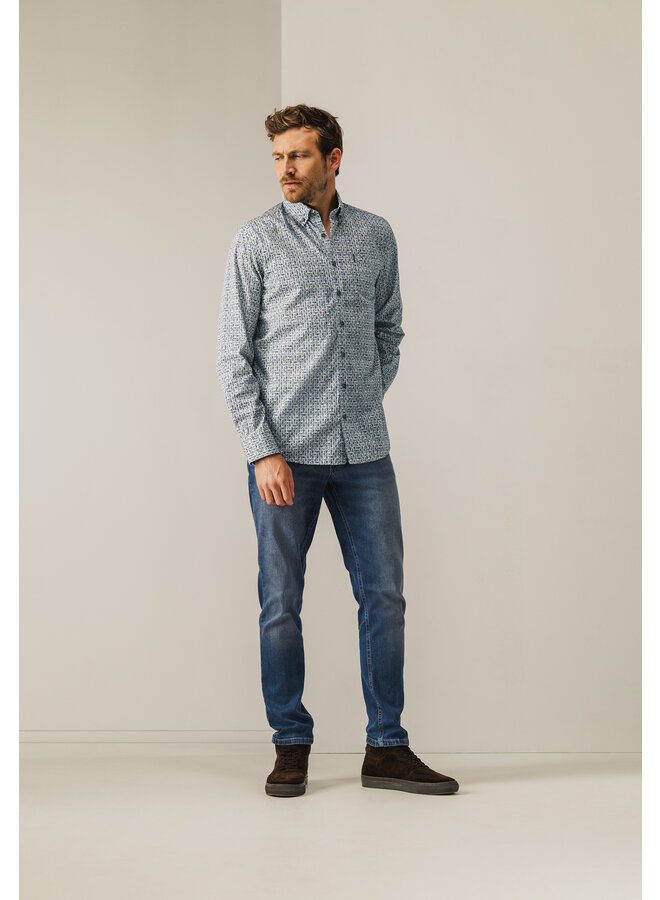 State of Art shirt lange mouw print groen