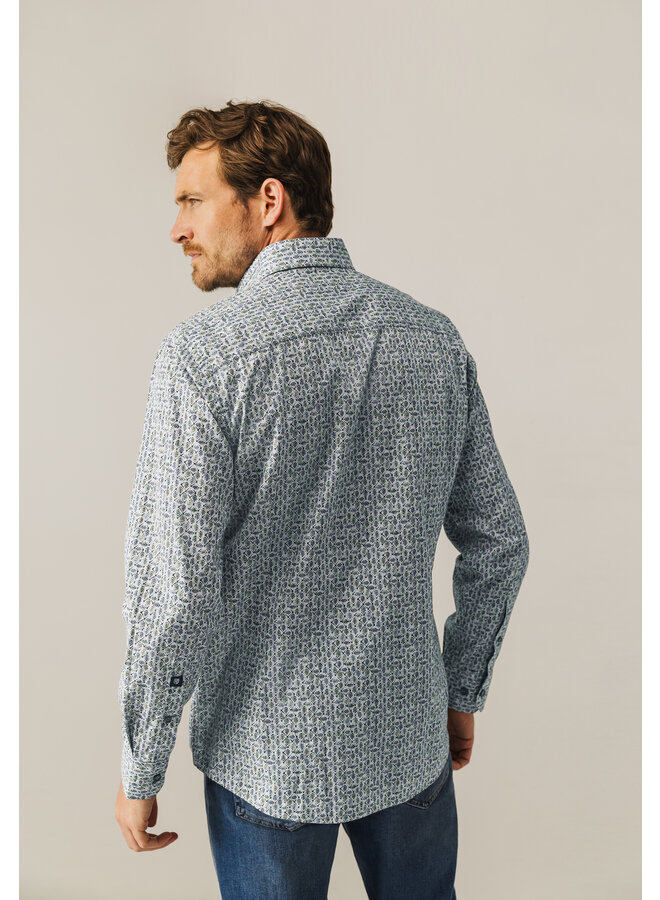 State of Art shirt lange mouw print groen
