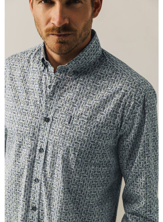 State of Art shirt lange mouw print groen