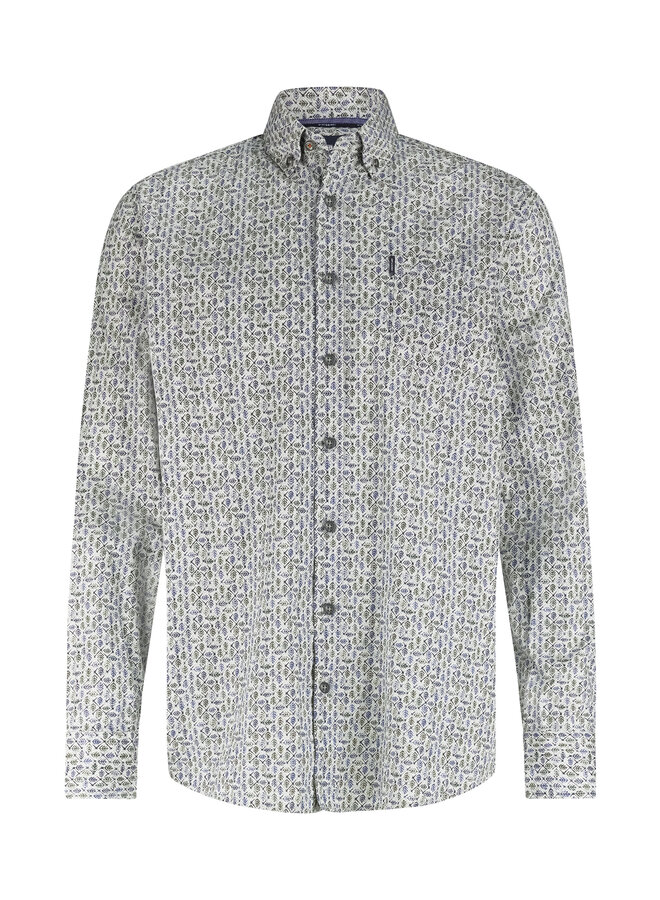 State of Art shirt lange mouw print groen