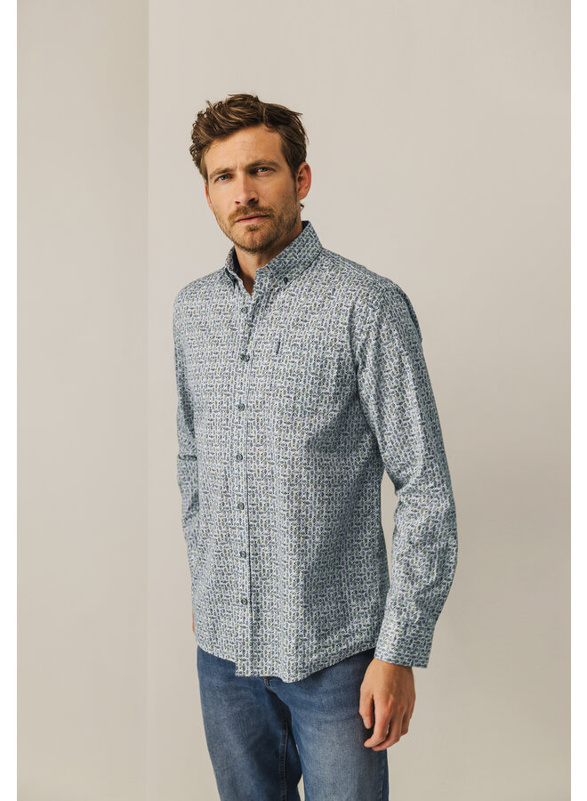 State of Art shirt lange mouw print groen