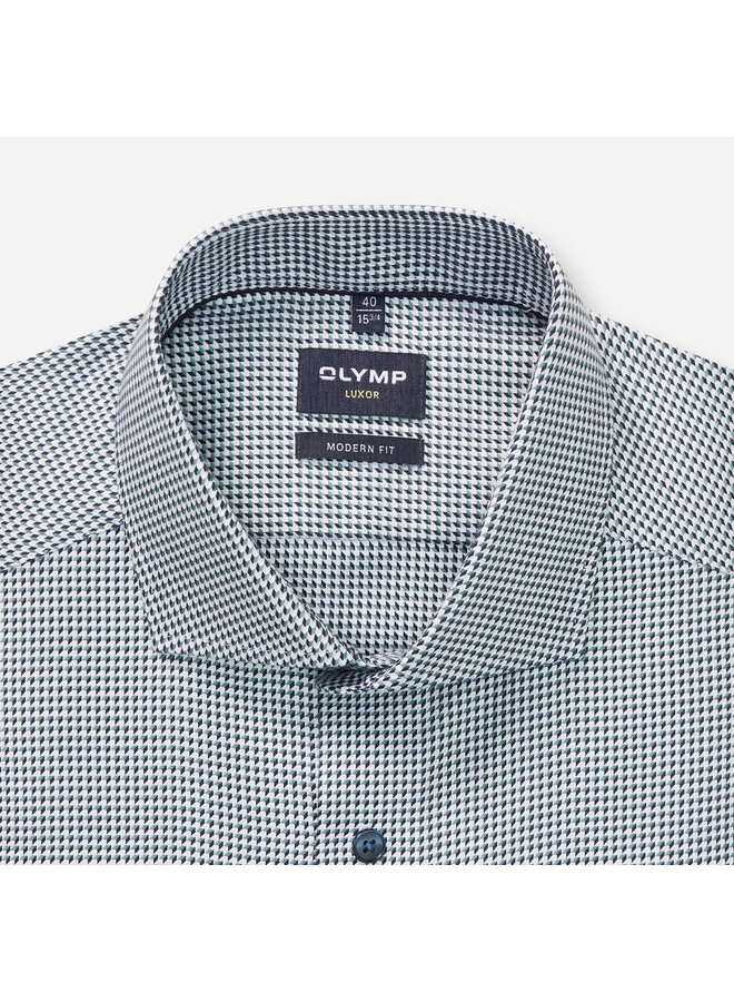Olymp modern fit shirt Luxor structuur groen