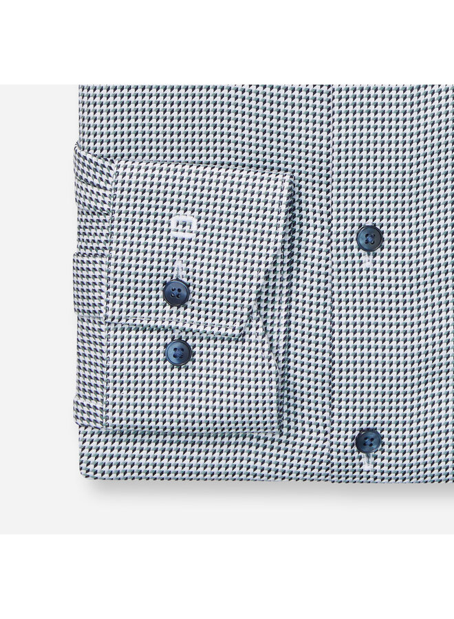 Olymp modern fit shirt Luxor structuur groen