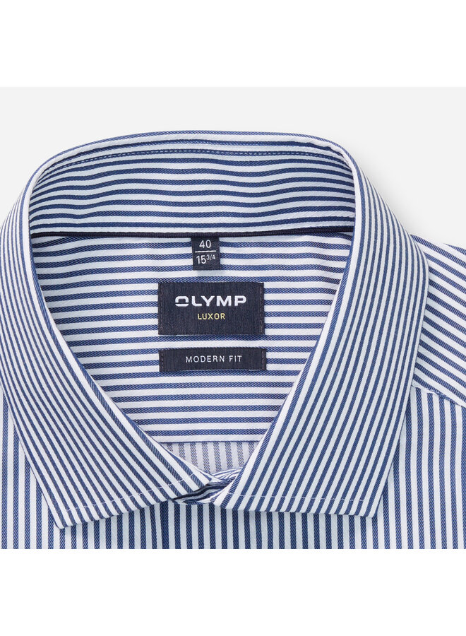 Olymp modern fit shirt Luxor streep blauw