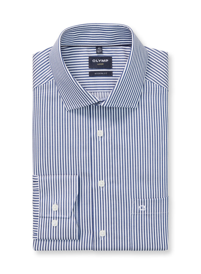 Olymp Luxor overhemd modern fit streep blauw