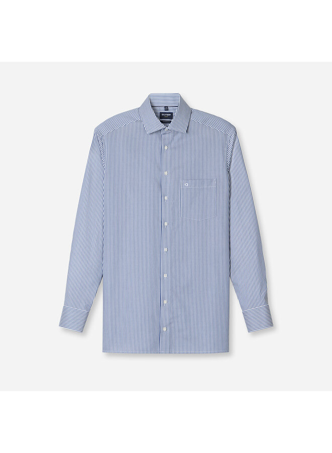 Olymp modern fit shirt Luxor streep blauw