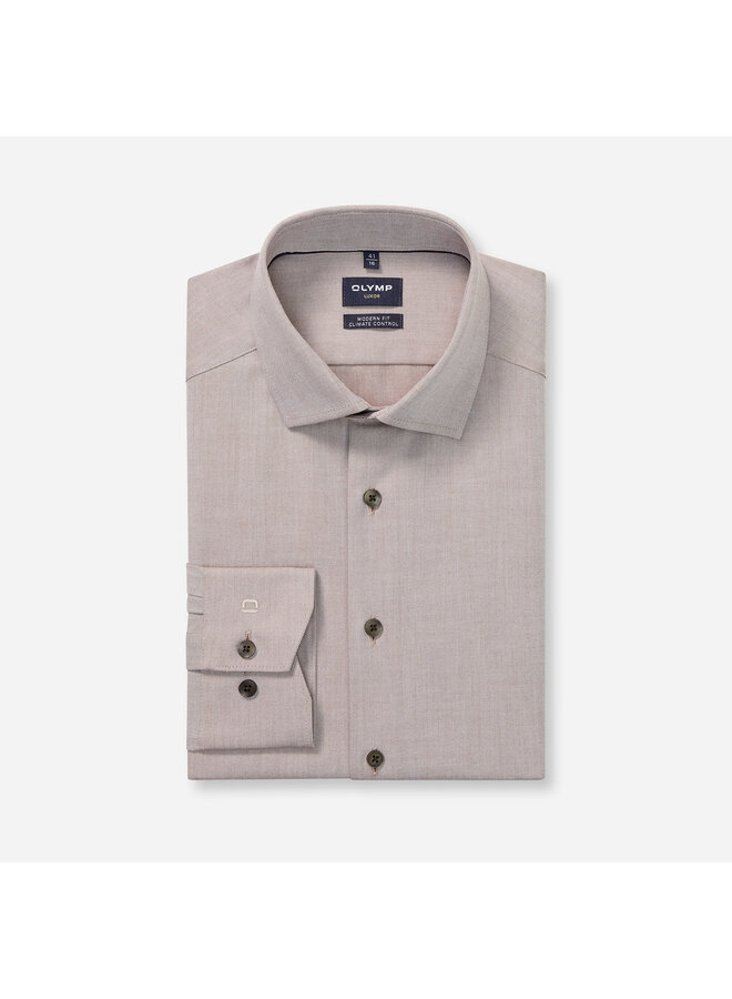 Olymp Modern fit shirt climate control beige