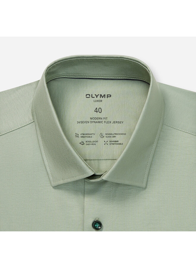 Olymp shirt 24/seven modern fit flex jersey groen