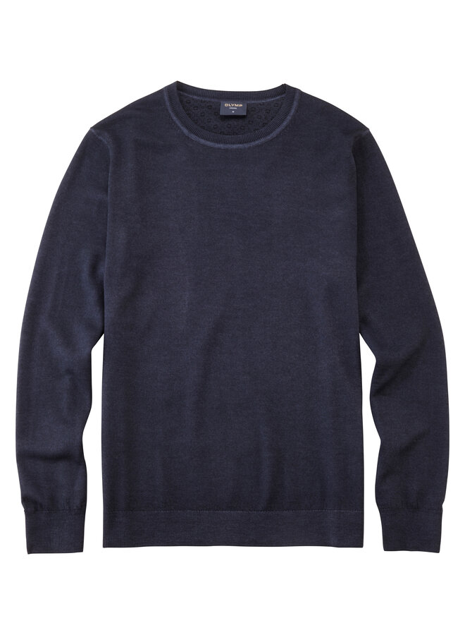Olymp Merino wol pullover ronde hals dark blue