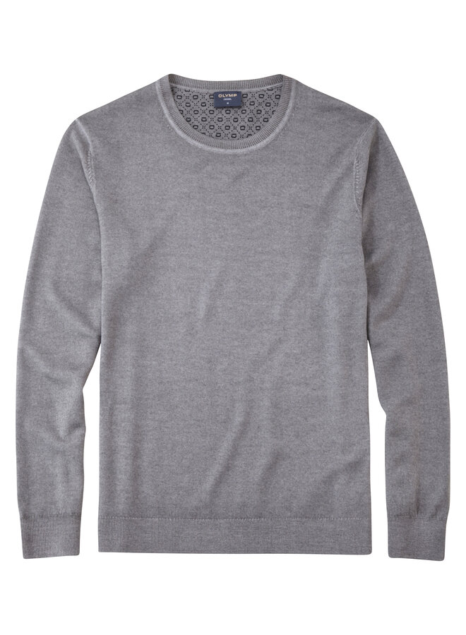 Olymp pullover ronde hals merino grijs