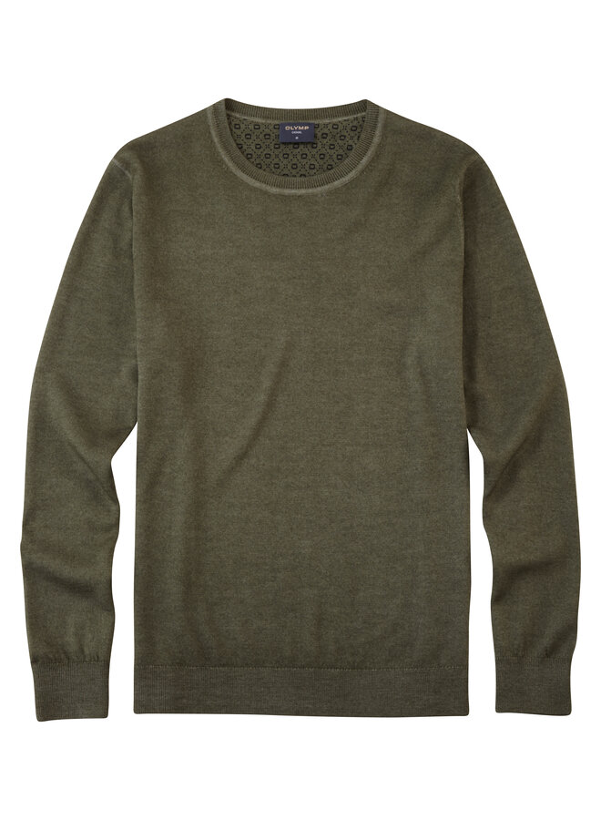 Olymp pullover ronde hals merino groen
