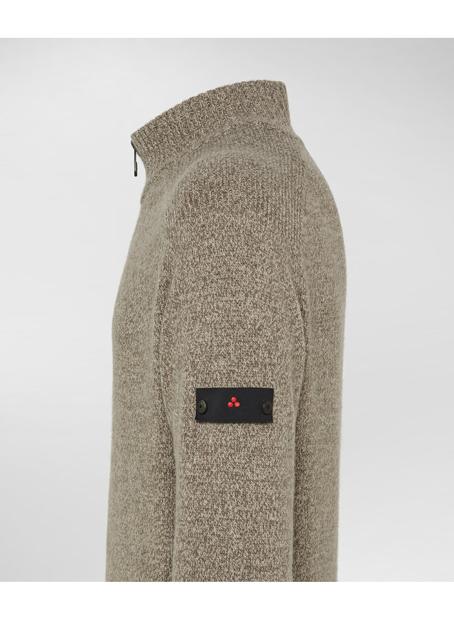 Peuterey Braille half zip wol pullover beige