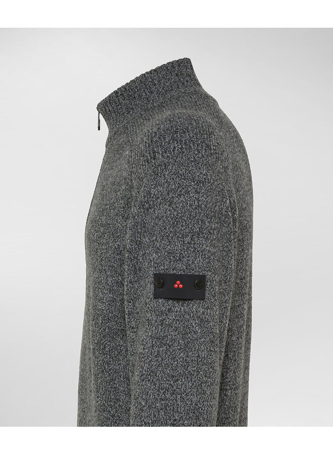 Peuterey Braille half zip wol pullover antraciet