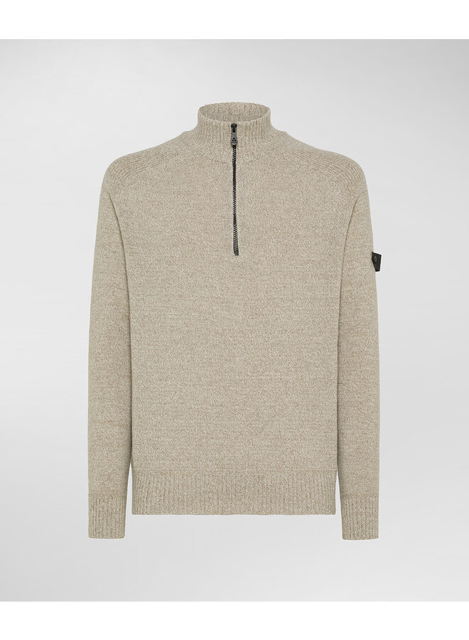 Peuterey Braille half zip wol pullover kit melange