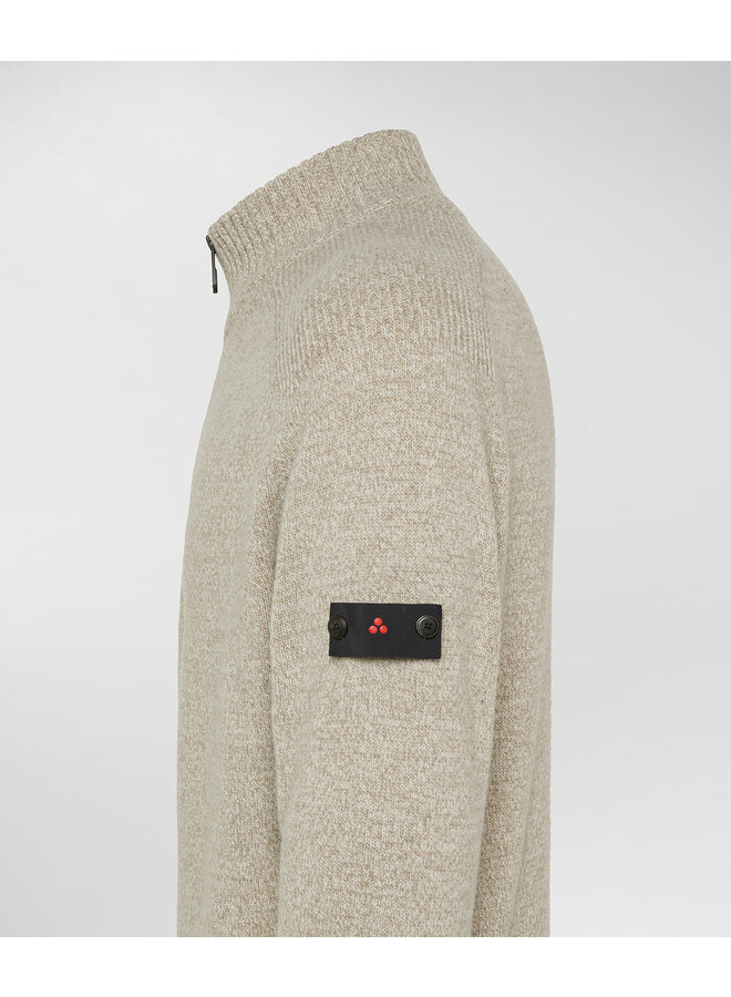 Peuterey Braille half zip wol pullover kit melange